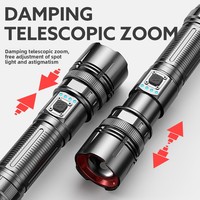 Lampe torche LED exclusive transfrontalière à haute intensité, éclairage extérieur ultra-lumineux, affichage numérique, mécanique
