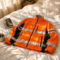 Veste de travail extérieure personnalisée pour hommes, haute visibilité, respirante, réfléchissante, imperméable, en polyester, avec doublure de manches amovible