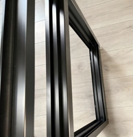 Volet coulissant horizontal moderne en alliage d'aluminium avec rideau et moustiquaire en acier inoxydable, isolation thermique, pour usage extérieur (cuisine, hôtel)