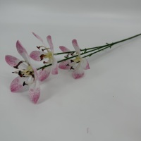 Vente en gros d'orchidées artificielles Mokara de 65 cm, 3 têtes, en soie, à pois, orchidée de Singapour, fleur artificielle pour arrangement de mariage, décoration de la maison