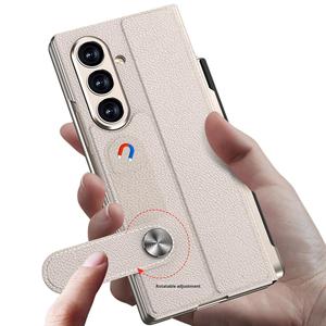 Funda de Lujo de Cuero PU para Teléfono Samsung Z Fold 8/7/6 5G, Compatible con Ranura para Lápiz y Agarre para Teléfono, Diseño Simple con Acabado de Vidrio - Product Image 5