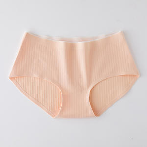 Couleur pure japonais mignon sans couture pur coton sous-vêtements pour femmes taille moyenne coton entrejambe moins de culottes pour femmes - Product Image 5