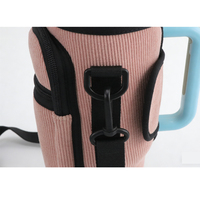 Étui de bouteille d'eau isolé en néoprène 30/40 oz avec bandoulière et poches pour hommes/femmes, pour la marche et la randonnée