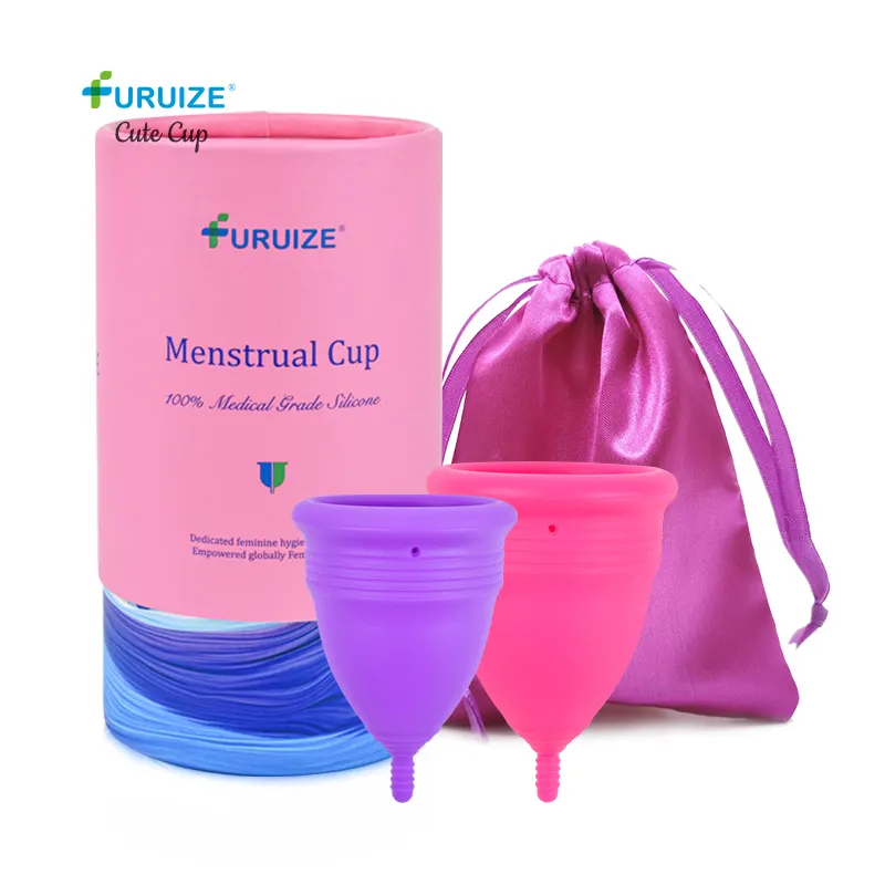Muestra gratis período Copa copa Menstrual 100% silicona médica de la menstruación de la taza