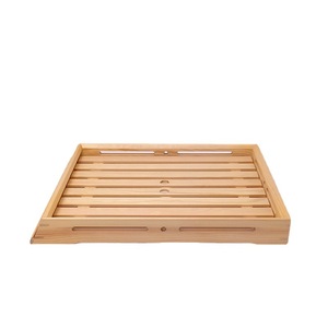 Pine Wood <b>Tea</b> <b>Tray</b> Rectangular Natural Color Drainage Design For Drinking <b>Tea</b> - Product Image 1
