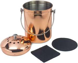 Đồng thép không gỉ 5L compost bin với nắp 1 Phụ tùng than lọc dụng cụ nhà bếp bao gồm Thùng rác cho thuận tiện lưu trữ - Product Image 5