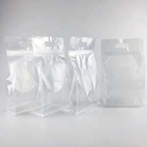 Sacchetti in Plastica Trasparente PE per Alimenti con Fondo Quadrato, Chiusura a Zip e Spessore di 4 Mil per Confezionamento di Chips di Platano - Product Image 5