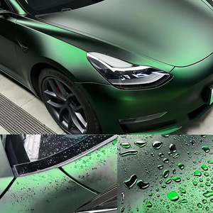 ملصقات خارجية متغيرة اللون لجسم السيارة من OEM M * 17M PET Ghost Chrome Venom أخضر أسود أسفل غلاف السيارة من الفينيل - Product Image 4