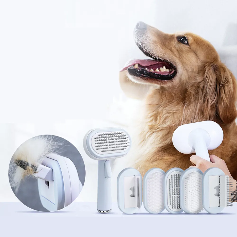 2021 New Hoopet Multifunctional 5 In 1 Pet Dog Cat Grooming Comb Kit Set