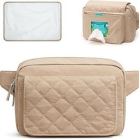 Sac à langer en nylon de petite taille pour bébé fille et garçon, sac messager chic à bandoulière avec matelas à langer portable