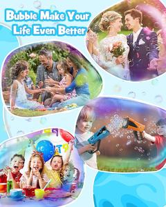 Máquina de Burbujas Burbuja, Juguetes de Verano para Exteriores, Pistola de Burbujas de 8 Agujeros con Luz LED, Incluye Solución - Product Image 5