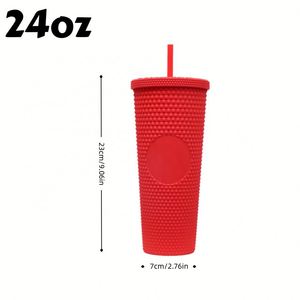 Vaso de Agua Reutilizable de Plástico con Logotipo Personalizado, 24oz, Doble Pared, con Pedrería, para Gimnasio, Viajes, Escuela, Oficina - Product Image 2