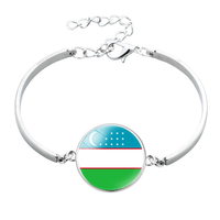 Bracelet personnalisé avec cabochon drapeau national espagnol, bracelet en métal avec pierre précieuse pour les fans de la Coupe du Monde de football et souvenirs