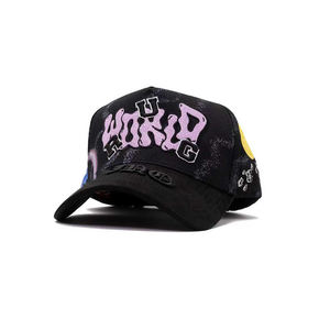 Casquette de baseball Rico Hat de haute qualité, personnalisée, noire avec une barbe verte, 5 panneaux, snapback, visière incurvée, étiquette en daim - Product Image 4