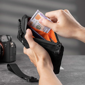 <b>Travel</b> Passport <b>Wallet</b> Zipper-Large Capacity Organizer for Cards <b>Documents</b> Xpac Material 10L Capacity Urban Simplicity Style - Product Image 2