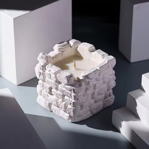 Portavelas Cuadrado de Concreto Blanco Puro, Diseño Único, Personalizado, Venta al por Mayor, Recipientes Decorativos para Velas, Lo Último en Lujosos Portavelas - Product Image 4