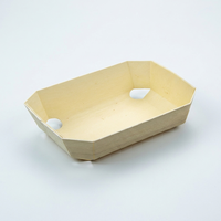 Plateau alimentaire jetable en bois de peuplier, moule de cuisson en bois résistant à la chaleur pour boulangerie, pain, gâteaux et produits frais