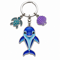 Porte-clés promotionnels Seychelles personnalisés avec logo, en alliage de zinc et émail souple, thème tropical tendance, souvenir de vacances, directement de l'usine marine