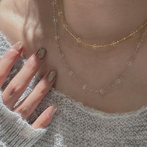 Collar de Plata S925 con Cristal Blanco y Diseño de Cielo Estrellado, Estilo Vintage, Simple y Moderno, Cadena para Clavícula - Product Image 2