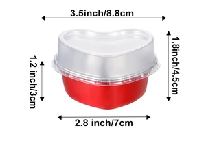 Gdmei ถาดอบเค้กอลูมิเนียมฟอยล์เกรดอาหารพร้อมฝาปิดถาดอบเค้กรูปหัวใจ RE3G ปรับแต่งได้ - Product Image 5