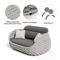 Ensemble de meubles de jardin en rotin tressé, résistant à l'eau et au soleil, comprenant un canapé de loisirs d'extérieur, une chaise en aluminium et une table à thé, pour cour et balcon