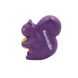 Kostenlose benutzer definierte Logo Werbe geschenke Tier Eichhörnchen Form Stress Spielzeug Schaum Spielzeug Soft Squeeze Anti Stress Ball