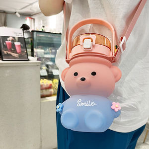 Mignon dégradé de couleur givré étanche <span class=keywords><strong>1L</strong></span> <span class=keywords><strong>gourde</strong></span> potable enfants ecole tasse bpa gratuit école voyage en plastique enfants bouteille d'eau - Product Image 2