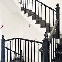 Rampe d'escalier noire effet soie 22 mm, adaptée aux balustrades d'escalier intérieures de villas et d'appartements