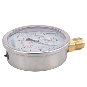10mm 4 polegada 10Bar Escala Dupla Semi Aço Inoxidável <span class=keywords><strong>Pressure</strong></span> Glicerol Preenchido - Product Image 5