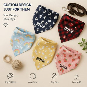 Bandana personnalisée pour animaux de compagnie, foulard pour chien, écharpe triangulaire pour chat et chien, accessoires pour animaux de compagnie avec logo personnalisé, vente en gros - Product Image 5