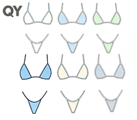 Fabricant de maillots de bain sur mesure, ensemble de bikini triangle bicolore, micro bikini pour femmes avec logo, maillots de bain pour femmes