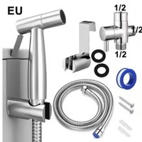 Robinet d'arrêt triangulaire en cuivre pour toilettes, avec une entrée et deux sorties, pour bidet de salle de bain, pistolet pulvérisateur haute pression moderne