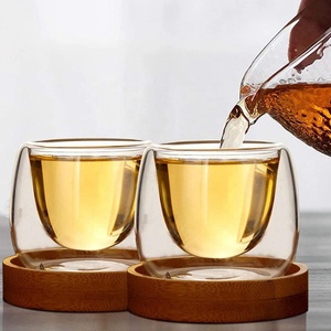 <span class=keywords><strong>Tazze</strong></span> in Vetro Termico a Doppia Parete da 80ML, Moderne ed Ecologiche, Resistenti al Calore, con Piattino, per Tè/Caffè - Product Image 4