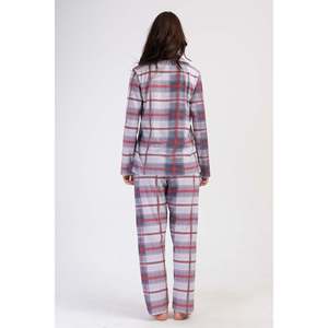 KADIN P.SUPREM XXL GOMLEK YAKA TAMAMI DUGMELI UZUN KOL ETEGI OVAL CEPLI PIJAMA TAKIM - สีเทา - สีเทา - Product Image 4