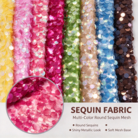 Tissu brodé en dentelle 3D géométrique rouge et vert, avec de grandes paillettes de 18 mm, en chiffon, pour robe de mariée, vente en gros sur TikTok, Dubaï, meilleures ventes.