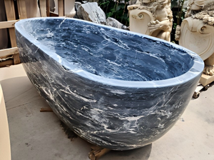 Bañeras Ovaladas Modernas de Lujo Hechas a Medida, Exclusivas de Mármol Azul Palissandro, Independientes, para Baño, Villa u Hotel - Product Image 3