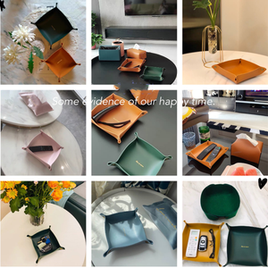 <span class=keywords><strong>2021</strong></span> prêt Stock PU cuir Table plateau de rangement organisateur support pour clé bureau bureau papeterie téléphone portefeuille - Product Image 4