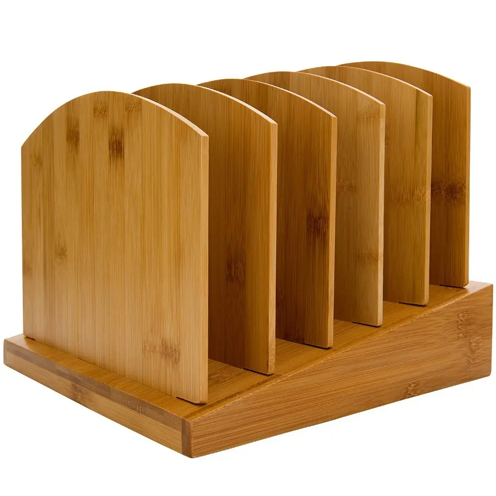 Basit tarzı bambu ahşap modüler depolama küpü ayakta bambu masa dosya düzenleyici
