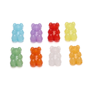Acrylic Bear <b>Beads</b> Multicolor Loose <b>Beads</b> For Jewelry Making 10mm Environmental Friendly - Product Image 5