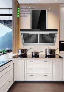 Campana Extractora de Cocina de 90cm, Montada en la Pared, <span class=keywords><strong>con</strong></span> Control Táctil y por Gestos, en Forma de L - Product Image 6