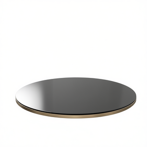 Plateau de table en verre trempé, rond, noir, 30 pouces, épaisseur 1/4, bord poli, pour meubles de salon - Product Image 1