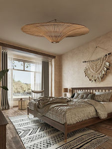 Lampada a sospensione in tessuto Vintage in Rattan per stile sud-est asiatico per soggiorno camera da letto camera da pranzo Hotel lampadari luci a sospensione - Product Image 2