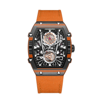 Montre à quartz HANBORO pour homme, bracelet en nylon, boîtier tonneau, cadran ajouré, lunette en cristal, style sport urbain 923-2