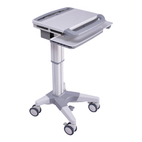 Chariot de bureau mobile pour ordinateur portable, design moderne, réglable, portable, avec roulettes silencieuses, en aluminium et ABS, pour hôpital