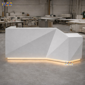 Mostrador de Recepción Blanco para Oficina, Diseño de Lujo Personalizado en Corian, Estilo Moderno para Salón de Belleza, Spa, Hotel, <span class=keywords><strong>Consultorio</strong></span> Dental - Product Image 2