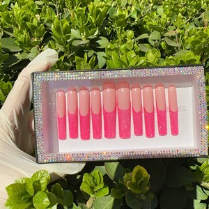 Caja de embalaje personalizada para uñas prensa acrílica hecha a mano de lujo falsa de alta calidad con etiqueta privada de muestra gratis al por mayor - Product Image 2