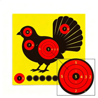 Cible de tir réactive Grouse Animal, 10 anneaux, cible de tir en papier haute visibilité pour la pratique en salle et en extérieur