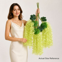 Guirlande de fleurs artificielles de glycine blanche en soie pour décoration d'arche de mariage, fête, maison, jardin, mur et présentation