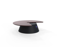 Table de conférence de luxe moderne en bois massif avec panneau rotatif durable de haute qualité, mobilier de bureau pour salle de réunion
