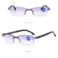 Lunettes de lecture classiques anti-lumière bleue, nouvelle monture pliable sans cadre, portables et réglables, vente en gros pour hommes et femmes